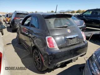 2015 FIAT 500 Abarth with VIN 3C3CFFFHXFT642995, listed as a Copart auction lot 66746604 with 48,645 mi miles and Salvage Title. Bid and sale history available at carsss.com. Image 2.