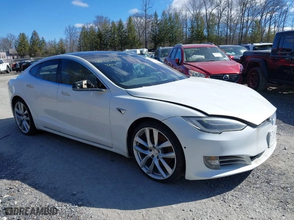 2016 Tesla Model S 90D with VIN 5YJSA1E2XGF171288, listed as a IAAI auction lot 41766075 with 112,927 mi miles. Bid and sale history available at carsss.com. Image 1.
