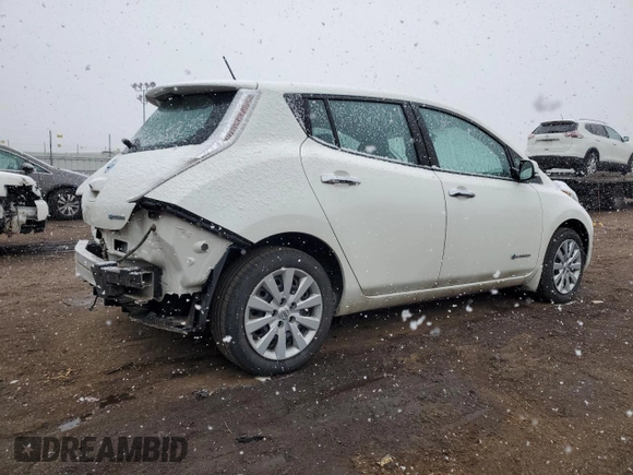 2017 Nissan LEAF S with VIN 1N4BZ0CP0HC301858, listed as a Copart auction lot 52123115 with 46,148 mi miles and Salvage Title. Bid and sale history available at carsss.com. Image 3.