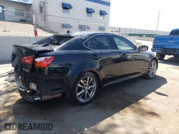 2008 Lexus IS 250 with VIN JTHBK262982067587, listed as a Copart auction lot 55614715 with 125,368 mi miles and Salvage title. Bid and sale history available at DreamBid. Image 3.