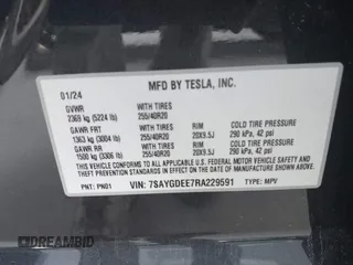 2024 Tesla Model Y Long Range z VIN 7SAYGDEE7RA229591, wystawiony jako IAAI lot #42194044 z przebiegiem 22 866 mil mil oraz . Historia ofert i sprzedaży dostępna na DreamBid. Obrazek 9.