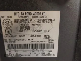 2011 Ford F-150 XL with VIN 1FTFW1EF5BFC78839, listed as a IAAI auction lot 42082482 with 144,604 mi miles. Bid and sale history available at carsss.com. Image 9.