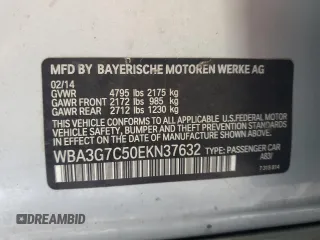 2014 BMW 3 Series 328i xDrive with VIN WBA3G7C50EKN37632, listed as a Copart auction lot 54827855 with 169,008 mi miles and Clean title. Bid and sale history available at DreamBid. Image 12.
