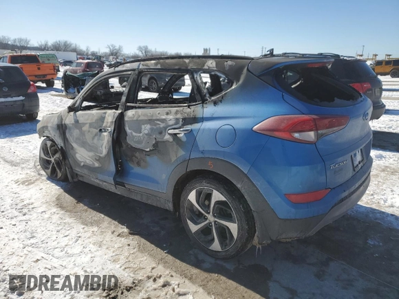2016 Hyundai Tucson Limited z VIN KM8J33A24GU203744, wystawiony jako Copart lot #45355625 z przebiegiem Nie podano mil oraz Szkody całkowita. Historia ofert i sprzedaży dostępna na DreamBid. Obrazek 2.