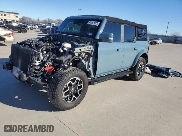 2022 Ford Bronco with VIN 1FMDE5DH6NLB13372, listed as a Copart auction lot 81352003 with 19,783 mi miles and Salvage title. Bid and sale history available at DreamBid. Image 1.