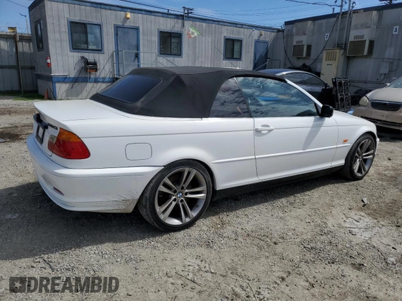2001 BMW 3 Series 330Ci with VIN WBABS53401JU86736, listed as a Copart auction lot 49316555 with 0 mi miles and Salvage Title. Bid and sale history available at carsss.com. Image 3.