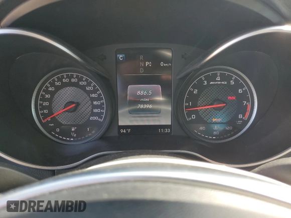 2017 Mercedes-Benz C 63 AMG with VIN 55SWF8GB6HU232905, listed as a Copart auction lot 52523195 with 78,396 mi miles and Salvage title. Bid and sale history available at DreamBid. Image 9.