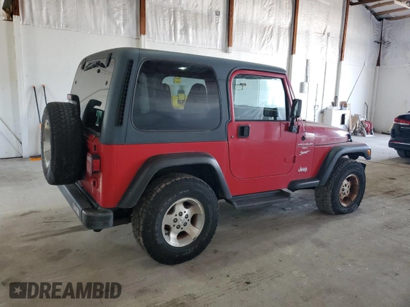2000 Jeep Wrangler Sport with VIN 1J4FA49S9YP751596, listed as a Copart auction lot 52527315 with 132,514 mi miles and Clean Title. Bid and sale history available at carsss.com. Image 3.
