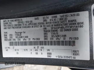 2015 Ford Fiesta SE with VIN 3FADP4BJ7FM114180, listed as a IAAI auction lot 41753726 with 132,601 mi miles. Bid and sale history available at carsss.com. Image 9.