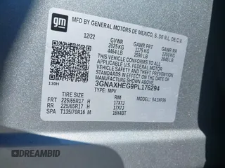 2023 Chevrolet Equinox LS z VIN 3GNAXHEG9PL176294, wystawiony jako IAAI lot #41558723 z przebiegiem 13 122 mil mil oraz . Historia ofert i sprzedaży dostępna na DreamBid. Obrazek 9.