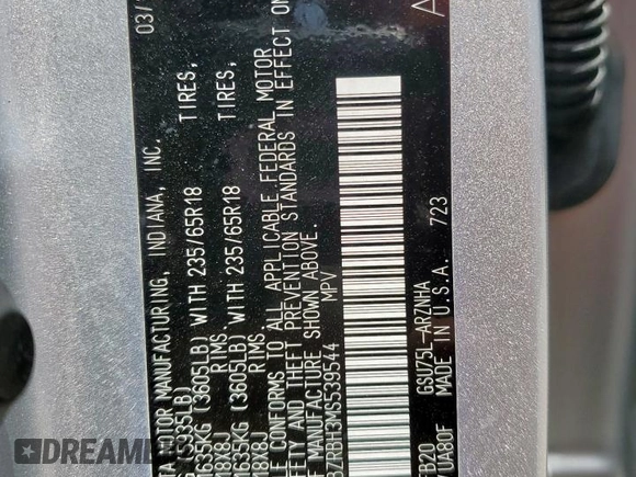 2021 Toyota Highlander L with VIN 5TDBZRBH3MS539544, listed as a Copart auction lot 61685235 with 84,266 mi miles and Salvage title. Bid and sale history available at DreamBid. Image 14.