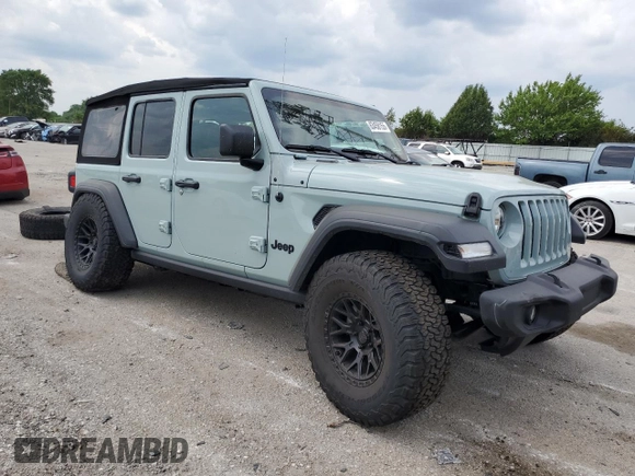 2023 Jeep Wrangler Sport S z VIN 1C4HJXDN7PW681537, wystawiony jako Copart lot #63458155 z przebiegiem 18 602 mil mil oraz Szkoda całkowita • Salvage title. Historia ofert i sprzedaży dostępna na DreamBid. Obrazek 4.