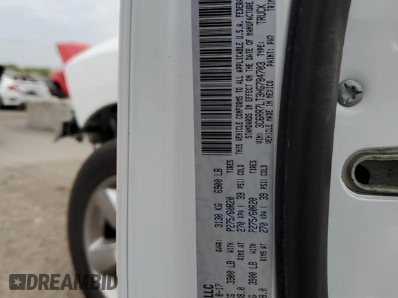 2017 Ram 1500 Big Horn with VIN 3C6RR7LT3HG784703, listed as a Copart auction lot 49700353 with 19,619 mi miles and Salvage title. Bid and sale history available at DreamBid. Image 13.