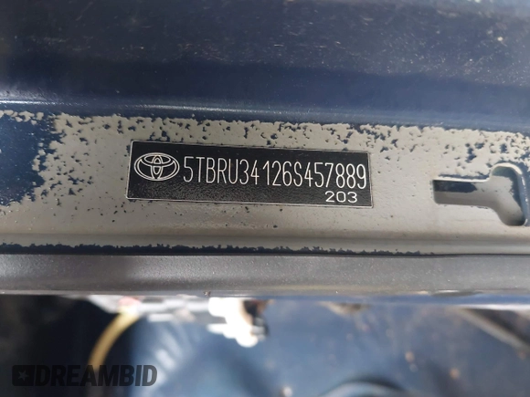2006 Toyota Tundra SR5 with VIN 5TBRU34126S457889, listed as a IAAI auction lot 41241714 with Not Provided miles and . Bid and sale history available at DreamBid. Image 9.
