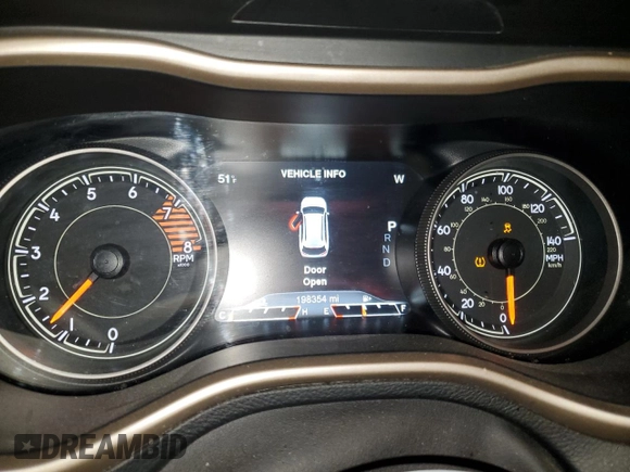 2016 Jeep Cherokee Limited with VIN 1C4PJMDSXGW318746, listed as a Copart auction lot 52601625 with 198,354 mi miles and Salvage title. Bid and sale history available at DreamBid. Image 9.