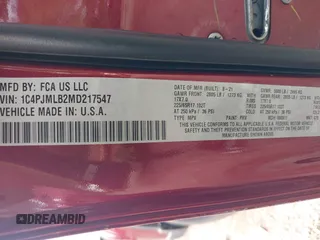 2021 Jeep Cherokee Altitude z VIN 1C4PJMLB2MD217547, wystawiony jako IAAI lot #42256241 z przebiegiem 68 479 mil mil oraz . Historia ofert i sprzedaży dostępna na DreamBid. Obrazek 9.