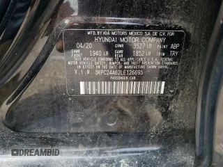 2020 Hyundai Accent SE with VIN 3KPC24A62LE126695, listed as a Copart auction lot 49111513 with 44,188 mi miles. Bid and sale history available at carsss.com. Image 14.