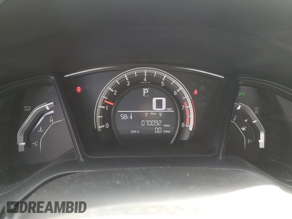 2016 Honda Civic Sedan LX with VIN 2HGFC2F56GH558281, listed as a Copart auction lot 52154715 with 70,092 mi miles and Salvage Title. Bid and sale history available at carsss.com. Image 9.