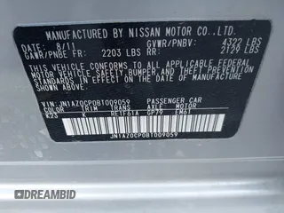 2011 Nissan LEAF SL-e with VIN JN1AZ0CP0BT009059, listed as a IAAI auction lot 41732005 with 98,066 mi miles. Bid and sale history available at carsss.com. Image 9.