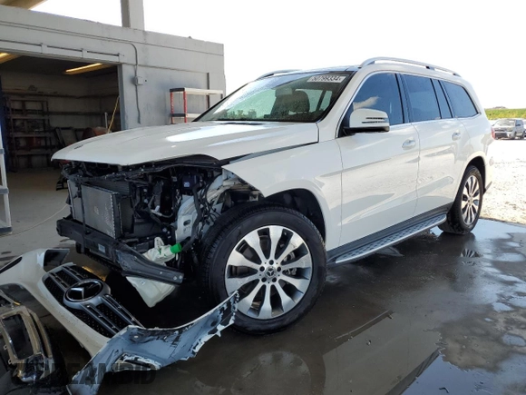2019 Mercedes-Benz GLS 450 with VIN 4JGDF6EE3KB223904, listed as a Copart auction lot 50799334 with 26,338 mi miles and Salvage Title. Bid and sale history available at DreamBid. Image 1.