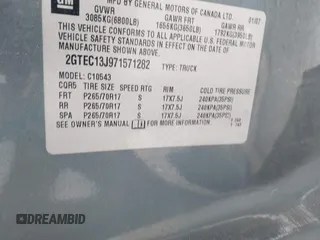 2007 GMC Sierra 1500 SLE1 z VIN 2GTEC13J971571282, wystawiony jako IAAI lot #41980128 z przebiegiem 221 024 mil mil oraz . Historia ofert i sprzedaży dostępna na DreamBid. Obrazek 9.