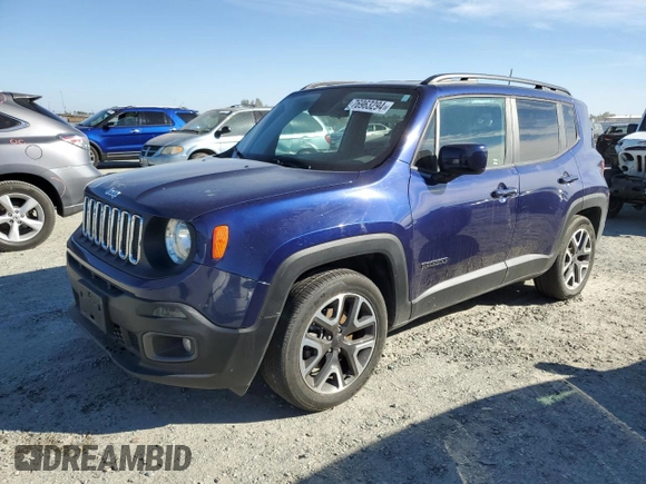 2018 Jeep Renegade Latitude с VIN ZACCJABH0JPH78507, выставлен на аукционе Copart как лот 76963294 с пробегом 37 010 миль миль и Чистый • Clean title. История ставок и продаж доступна на DreamBid. Изображение 1.