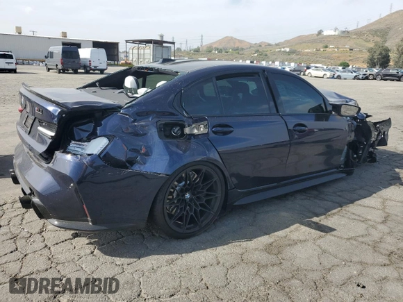 2024 BMW M3 Competition xDrive with VIN WBS43AY03RFS02658, listed as a Copart auction lot 56328425 with 9,139 mi miles and Salvage title. Bid and sale history available at DreamBid. Image 3.