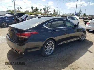 2018 Genesis G80 3.8L with VIN KMHGN4JE6JU233985, listed as a Copart auction lot 75596424 with Not Provided miles and Salvage Title. Bid and sale history available at DreamBid. Image 3.