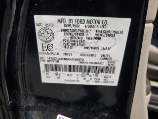 2010 Ford Escape Hybrid with VIN 1FMCU4K38AKC98072, listed as a Copart auction lot 58192375 with 123,958 mi miles and Salvage title. Bid and sale history available at DreamBid. Image 13.