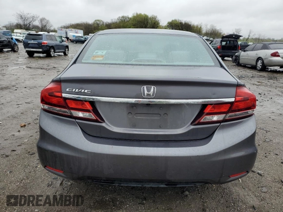 2014 Honda Civic Sedan EX with VIN 19XFB2F86EE211067, listed as a Copart auction lot 52796235 with 117,107 mi miles and Salvage Title. Bid and sale history available at carsss.com. Image 6.