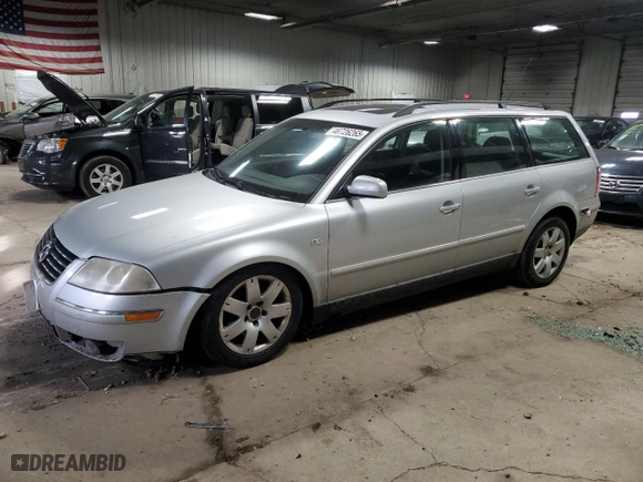 2003 Volkswagen Passat GLX with VIN WVWYH63B13E151741, listed as a Copart auction lot 46726265 with 156,923 mi miles and Clean Title. Bid and sale history available at carsss.com. Image 1.