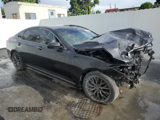 2018 Genesis G80 Sport z VIN KMHGN4JB1JU250294, wystawiony jako Copart lot #71487574 z przebiegiem Nie podano mil oraz Szkoda całkowita • Salvage title. Historia ofert i sprzedaży dostępna na DreamBid. Obrazek 4.