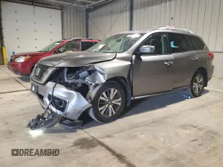 2017 Nissan Pathfinder SV z VIN 5N1DR2MM4HC686873, wystawiony jako Copart lot #57089965 z przebiegiem 97 763 mil mil oraz Szkoda całkowita • Salvage title. Historia ofert i sprzedaży dostępna na DreamBid. Obrazek 1.
