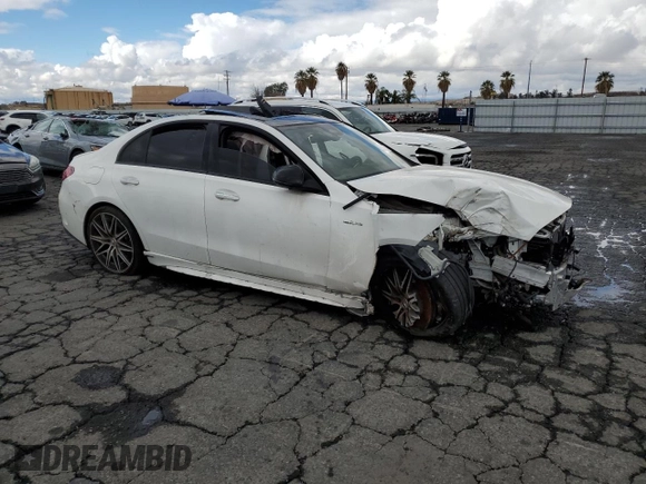 2023 Mercedes-Benz C 43 AMG with VIN W1KAF8HB3PR105182, listed as a Copart auction lot 44215215 with Not Provided miles and Clean Title. Bid and sale history available at DreamBid. Image 4.