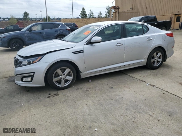 2015 Kia Optima LX with VIN 5XXGM4A75FG351967, listed as a Copart auction lot 49846325 with 147,562 mi miles and Salvage Title. Bid and sale history available at carsss.com. Image 1.