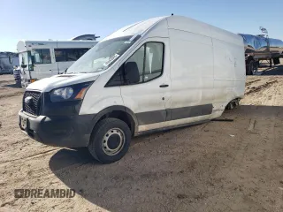2023 Ford Transit Cargo with VIN 1FTBR1X81PKA66166, listed as a Copart auction lot 46865065 with 108,487 mi miles and Salvage Title. Bid and sale history available at DreamBid. Image 1.