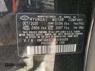 2021 Genesis G80 2.5T with VIN KMTGB4SC9MU046689, listed as a Copart auction lot 87193614 with 41,508 mi miles and Salvage Title. Bid and sale history available at DreamBid. Image 12.