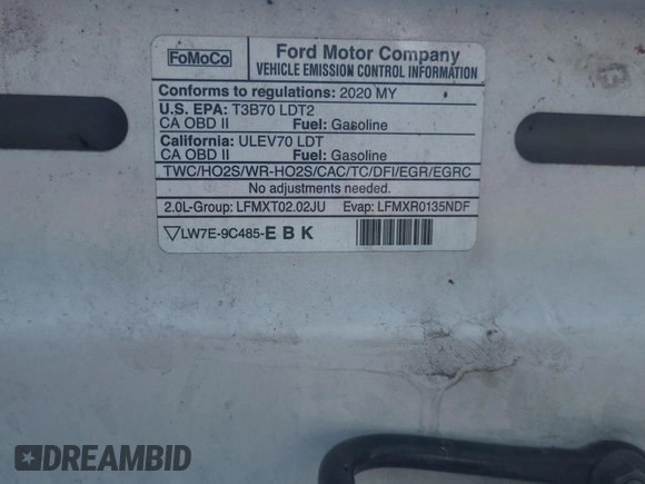 2020 Ford Edge SE с VIN 2FMPK3G98LBA30683, выставлен на аукционе IAAI как лот 42550081 с пробегом 89 099 миль миль и . История ставок и продаж доступна на DreamBid. Изображение 28.