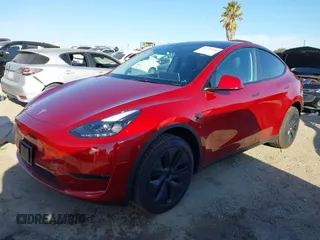 2025 Tesla Model Y Long Range with VIN 7SAYGDED8SF223993, listed as a IAAI auction lot 41743146 with 4,866 mi miles and . Bid and sale history available at DreamBid. Image 20.
