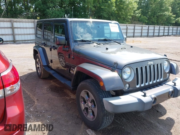 2016 Jeep Wrangler Unlimited Sahara with VIN 1C4BJWEG7GL340074, listed as a IAAI auction lot 42434763 with 81,095 mi miles and . Bid and sale history available at DreamBid. Image 1.
