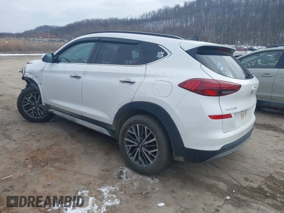 2019 Hyundai Tucson Ultimate with VIN KM8J3CALXKU016834, listed as a IAAI auction lot 40970606 with 104,208 mi miles. Bid and sale history available at carsss.com. Image 3.