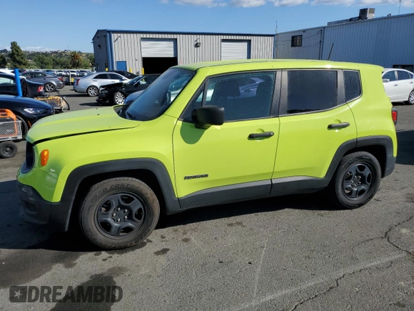 2017 Jeep Renegade Sport with VIN ZACCJAAB5HPF98804, listed as a Copart auction lot 57111735 with 86,568 mi miles and Salvage title. Bid and sale history available at DreamBid. Image 1.