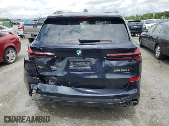 2024 BMW X5 M60i with VIN 5UX33EU08R9W18668, listed as a Copart auction lot 51631284 with 875 mi miles and Salvage Title. Bid and sale history available at carsss.com. Image 6.