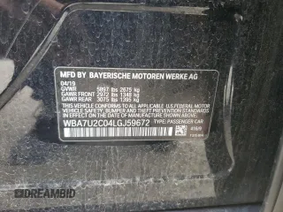 2020 BMW 7 Series 750i xDrive with VIN WBA7U2C04LGJ59672, listed as a Copart auction lot 60959675 with Not provided miles and Salvage title. Bid and sale history available at DreamBid. Image 12.
