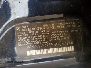 2008 BMW 3 Series 328i z VIN WBAVA37558NL47244, wystawiony jako Copart lot #59592515 z przebiegiem 165 900 mil mil oraz Szkoda całkowita • Salvage title. Historia ofert i sprzedaży dostępna na DreamBid. Obrazek 12.