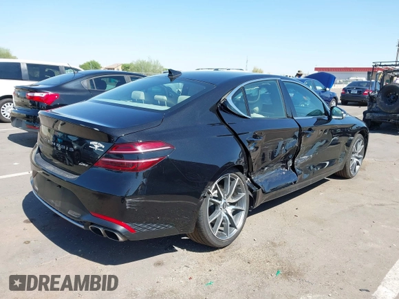2023 Genesis G70 2.0T with VIN KMTG34TA3PU132398, listed as a IAAI auction lot 42497066 with 34,759 mi miles and . Bid and sale history available at DreamBid. Image 4.