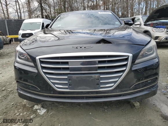 2015 Hyundai Genesis 3.8L with VIN KMHGN4JEXFU039273, listed as a Copart auction lot 45226855 with 0 mi miles and Salvage Title. Bid and sale history available at carsss.com. Image 5.