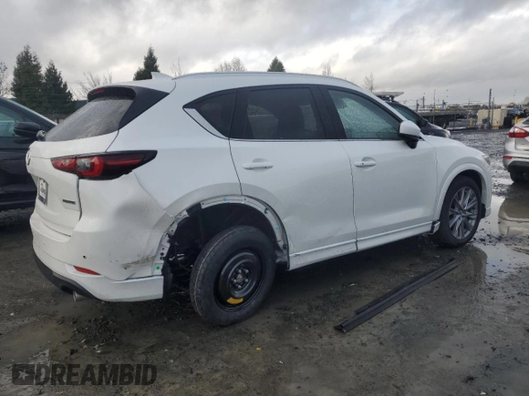 2025 Mazda CX-5 2.5 S Premium Plus Package with VIN JM3KFBEM7S0569274, listed as a Copart auction lot 43468165 with 4,922 mi miles and Salvage Title. Bid and sale history available at carsss.com. Image 3.