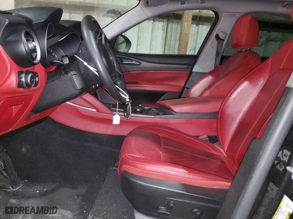 2019 Alfa Romeo Stelvio Ti Sport with VIN ZASPAKBN7K7C43323, listed as a Copart auction lot 82823824 with 73,605 mi miles and Salvage Title. Bid and sale history available at carsss.com. Image 7.