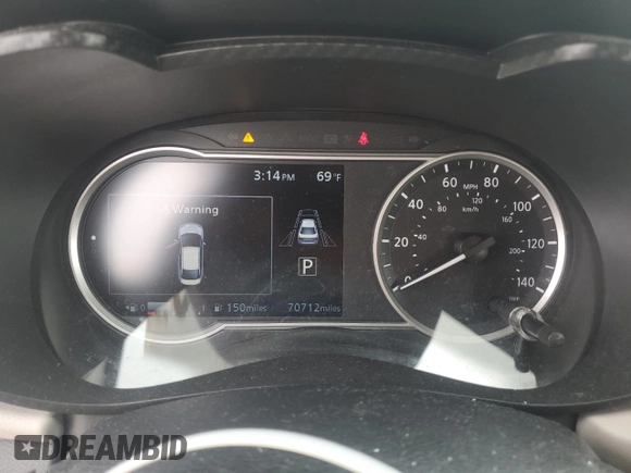 2021 Nissan Versa SV with VIN 3N1CN8EV6ML848171, listed as a Copart auction lot 56190565 with 70,712 mi miles and Salvage title. Bid and sale history available at DreamBid. Image 9.